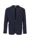 Manuel Ritz Logo-pin Patch-pocket Blazer In Blue