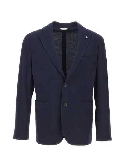 Manuel Ritz Lapel-pin Blazer In Blue