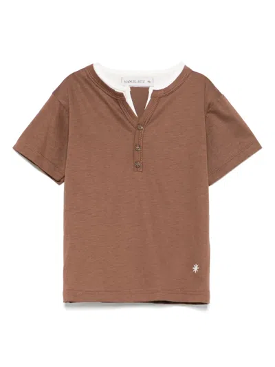 Manuel Ritz Kids' Layered-effect T-shirt In Brown