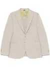 Manuel Ritz Light Brown Single Breasted Blazer In Neutral