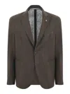 Manuel Ritz Linen Jacket In Brown