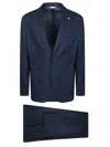 Manuel Ritz Single-breasted Suit In Blue