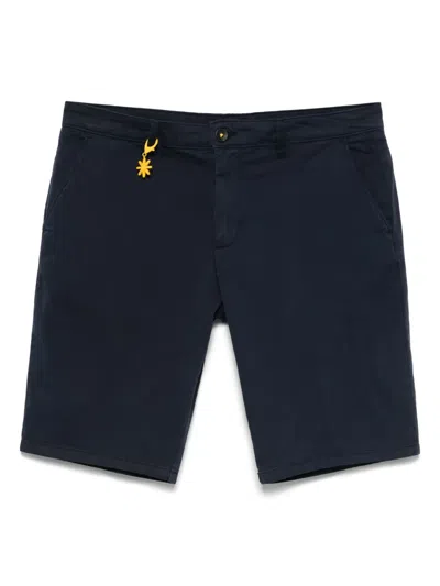 Manuel Ritz Logo-appliqué Shorts In Blue