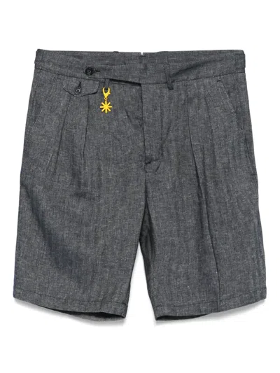 Manuel Ritz Logo-appliqué Shorts In Blue