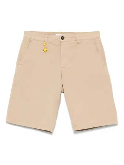 Manuel Ritz Logo-appliqué Shorts In Neutrals