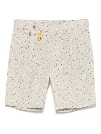 Manuel Ritz Logo-appliqué Shorts In Neutrals