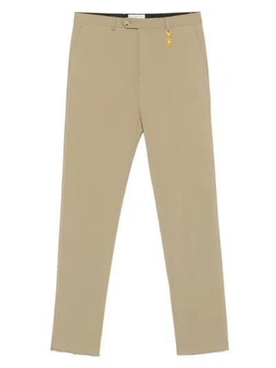 Manuel Ritz Logo-appliqué Trousers In Green