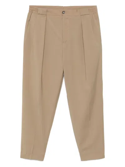 Manuel Ritz Logo-appliqué Trousers In Neutrals