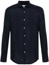 Manuel Ritz Logo-embroidered Long-sleeves Shirt In Blue