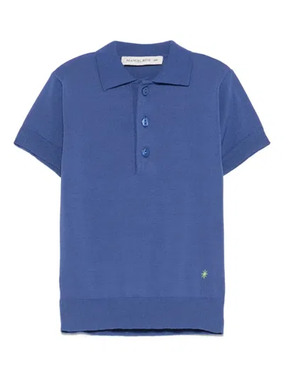 Manuel Ritz Babies' Logo-embroidered Polo Shirt In Blue