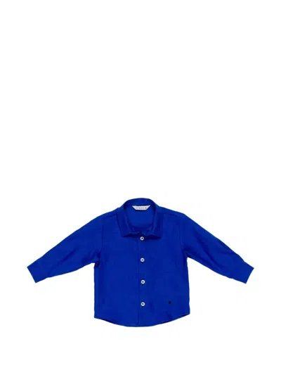 Manuel Ritz Babies' Logo-embroidered Shirt In Blue