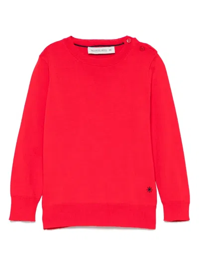 Manuel Ritz Kids' Logo-embroidered Top In Red