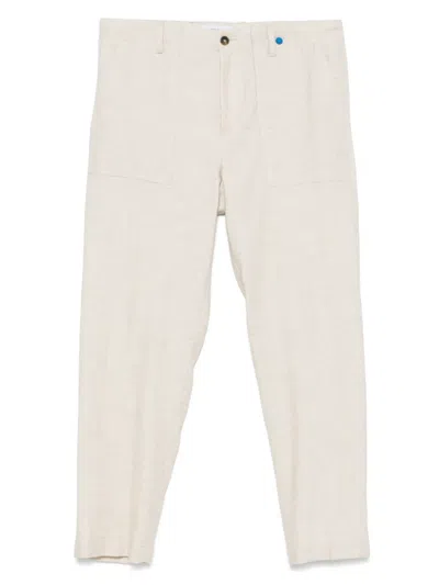 Manuel Ritz Logo-patch Trousers In Neutrals