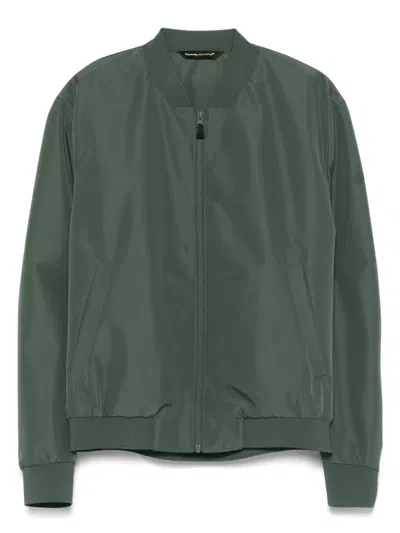 Manuel Ritz Logo-rubberised Bomber Jacket In Green