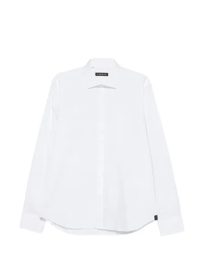 Manuel Ritz Logo-patch Spread-collar Shirt In White