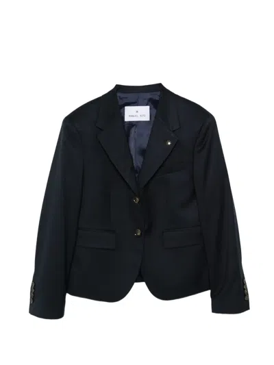 Manuel Ritz Logo-pin Single-breasted Blazer In Blue