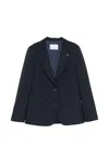 Manuel Ritz Logo-pin Single-breasted Jacket In Blue