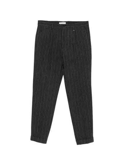 Manuel Ritz Londra Pinstripe-pattern Pleated Trousers In Grey