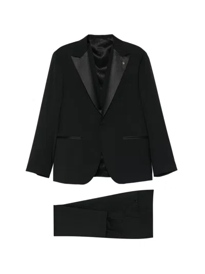 Manuel Ritz Long-sleeve Buttoned Suit In Black