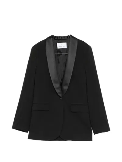 Manuel Ritz Loong-sleeve Single-breasted Blazer In Black
