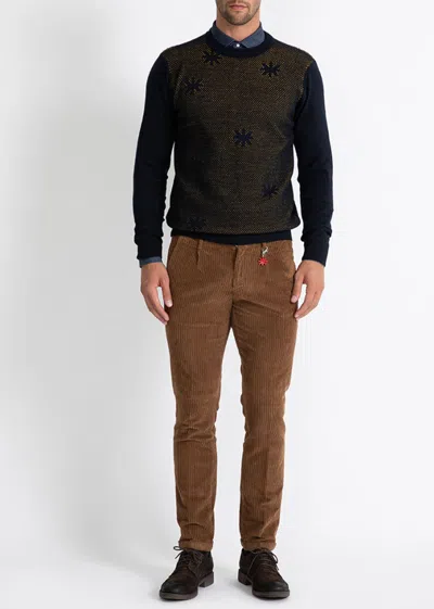Manuel Ritz Maglia In Lana Con Intreccio In Blu