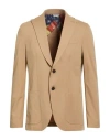 Manuel Ritz Man Blazer Beige Size 40 Cotton, Polyamide, Elastane In Nude