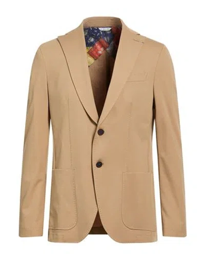 Manuel Ritz Man Blazer Beige Size 40 Cotton, Polyamide, Elastane In Nude