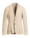 Manuel Ritz Man Blazer Beige Size 40 Virgin Wool, Polyester In Multi