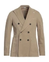 Manuel Ritz Man Blazer Beige Size 42 Organic Cotton, Linen, Elastane In Beige
