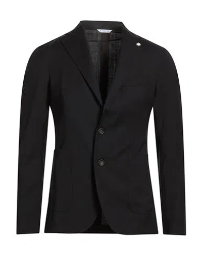 MANUEL RITZ MANUEL RITZ MAN BLAZER BLACK SIZE 36 WOOL, ELASTANE