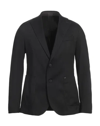 Manuel Ritz Man Blazer Black Size 46 Cotton, Polyamide, Elastane