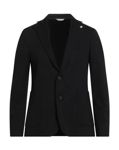 MANUEL RITZ MANUEL RITZ MAN BLAZER BLACK SIZE 46 VISCOSE, POLYAMIDE, ELASTANE