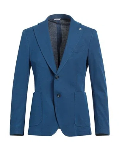 Manuel Ritz Man Blazer Blue Size 42 Cotton