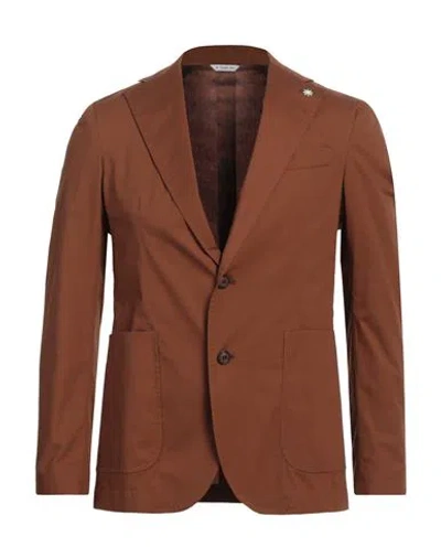 Manuel Ritz Man Blazer Brown Size 38 Cotton, Elastane