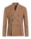 Manuel Ritz Man Blazer Brown Size 40 Cotton, Polyester, Elastane In Brown
