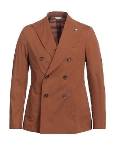 Manuel Ritz Man Blazer Brown Size 40 Paper, Elastane