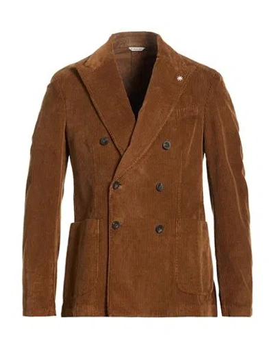 Manuel Ritz Man Blazer Brown Size 42 Cotton, Elastane
