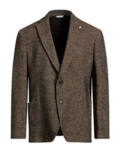 Manuel Ritz Man Blazer Brown Size 44 Cotton, Polyester, Acrylic, Wool