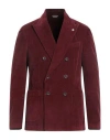 Manuel Ritz Man Blazer Burgundy Size 42 Cotton, Elastane In Red