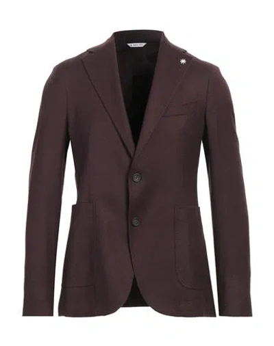 Manuel Ritz Man Blazer Burgundy Size 44 Wool, Elastane In Red
