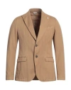 Manuel Ritz Man Blazer Camel Size 38 Cotton, Elastane In Beige