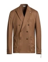 Manuel Ritz Man Blazer Camel Size 38 Wool, Elastane In Brown
