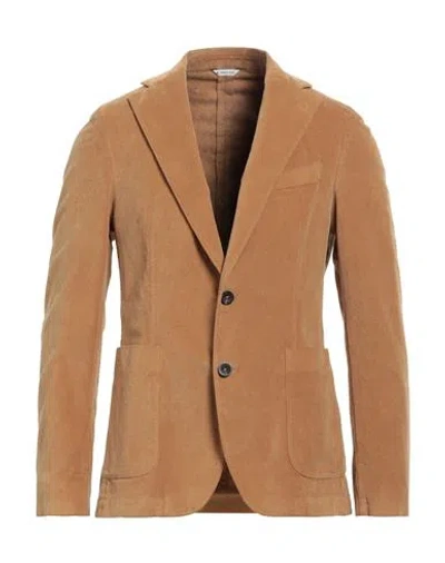 Manuel Ritz Man Blazer Camel Size 40 Cotton, Elastane In Beige