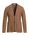 Manuel Ritz Man Blazer Camel Size 40 Virgin Wool, Polyester In Brown