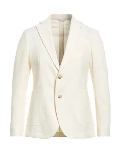 Manuel Ritz Man Blazer White Size 42 Lyocell, Cotton, Elastane