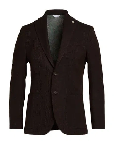 Manuel Ritz Man Blazer Dark Brown Size 38 Virgin Wool, Cotton