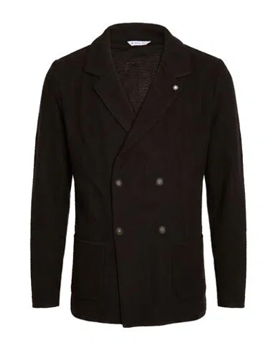 Manuel Ritz Man Blazer Dark Brown Size M Acrylic, Wool