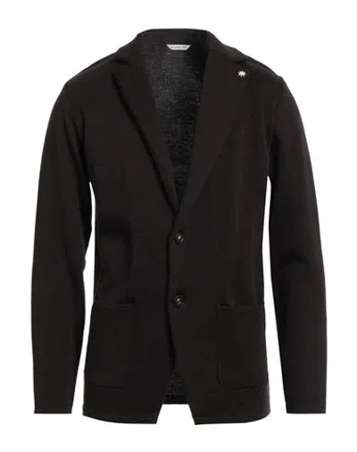 Manuel Ritz Man Blazer Dark Brown Size Xxl Acrylic, Wool In Brown