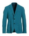 Manuel Ritz Man Blazer Deep Teal Size 44 Polyamide, Elastane In Green