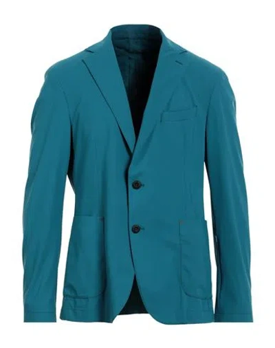 Manuel Ritz Man Blazer Deep Teal Size 44 Polyamide, Elastane In Green